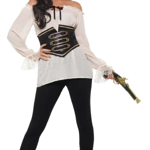 Camisa Pirata Blanca con Corpiño para Mujer
