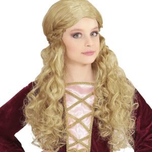 Peluca Medieval Rubia Larga para Niña