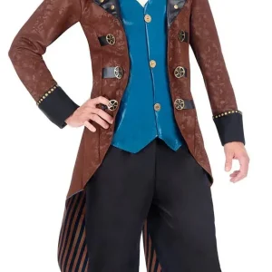 Disfraz de Steampunk con Chaleco Azul para Hombre