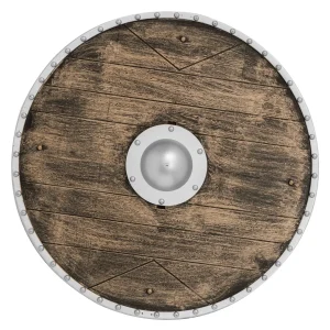 Escudo Vikingo Redondo Efecto Madera